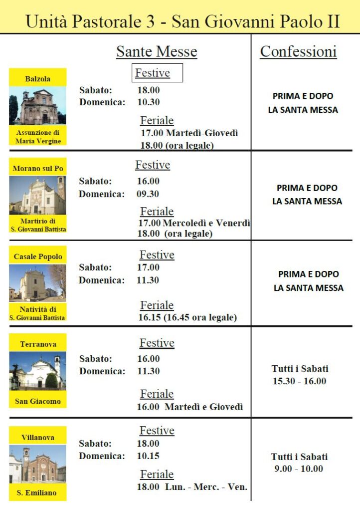 Orari Messe San Giovanni Rotondo Orari S.Messe – Unità Pastorale Giovanni Paolo II